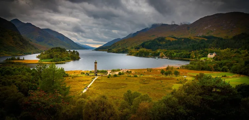 Glenfinnan Viaduct above Loch Shiel with Loch Ness scenery on a Glenfinnan Viaduct tour from Inverness, Scottish Highlands